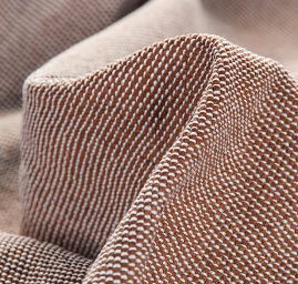 Kostýmová látka bavlna směs hnědobílá