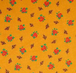 Bavlněná látka drobné květy okrová