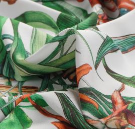 Žoržetová pletenina design MarLen tisk tropico