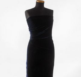 Samet pružný velvet lesk tm.modrá