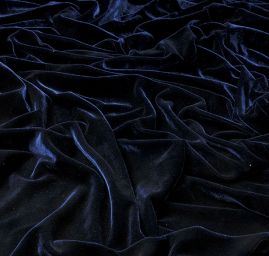 Samet pružný velvet lesk tm.modrá