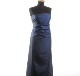 Taft hladký temně modrý