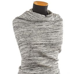 Kostýmová vlněná látka hladká černá/bílá