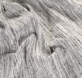 Kostýmová vlněná látka hladká černá/bílá