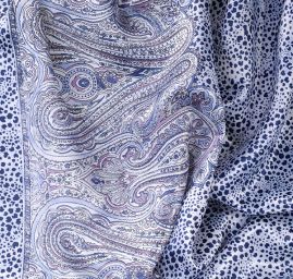 Satén digitální tisk zvířecí motiv a kašmírová bordura