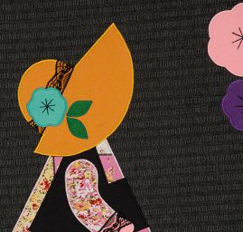 Kreativní textilní aplikace panenka velká