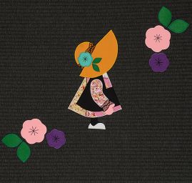 Kreativní textilní aplikace panenka velká