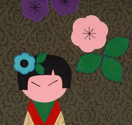 Kreativní textilní aplikace panenka