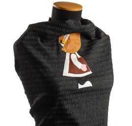 Kreativní textilní aplikace panenky hnědá/zelená