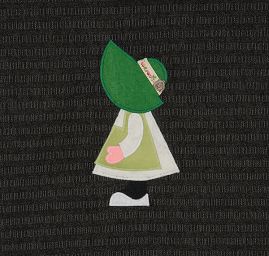 Kreativní textilní aplikace panenky hnědá/zelená