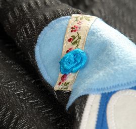 Kreativní textilní aplikace panenky modrá/růžová