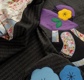 Kreativní textilní aplikace panenka 