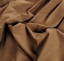 Bavlněná pružná látka khaki hnědá keprová vazba