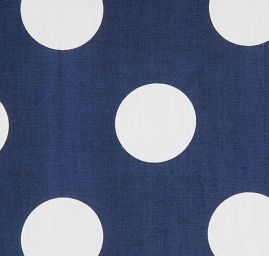 Bavlněné plátno bílý velký puntík tm.modrý podklad