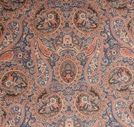 Úplet nurek krepa paisley modrá/hnědá