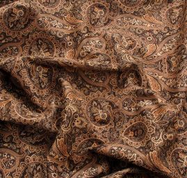 Úplet nurek krepa paisley hnědá/hnědá