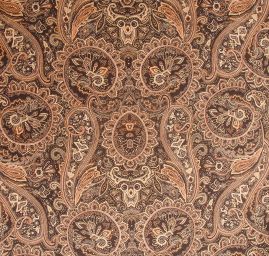 Úplet nurek krepa paisley hnědá/hnědá