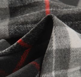 Kostýmová látka vlna směs s vlasem  kostka černošedá