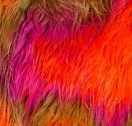 Imitace kožešiny dlouhý vlas oranžovorůžová