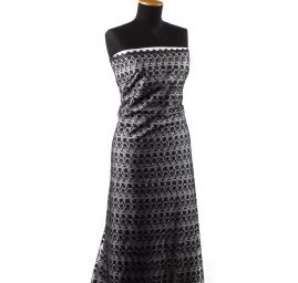 Krajka tylová drobný vzor výšivka s rexem černá