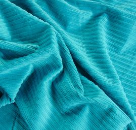 Manšestr bavlněný široké/úzké pruhy tyrkysový