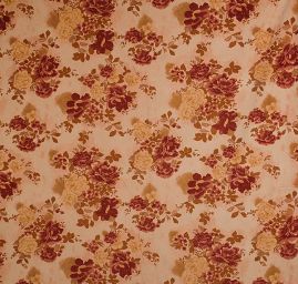 Manšestr pružný jemný tisk květy sv.hnědý