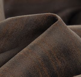 Pružná bavlněná látka žakár proužky hnědá