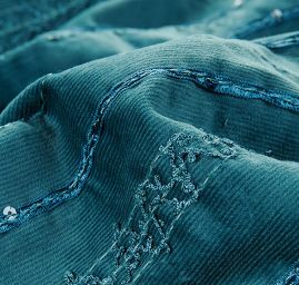 Pružný manšestr tyrkysový