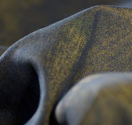 Riflovina pružná modročerný/žlutý melír