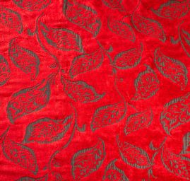 Žakárová látka oboustranná motiv listy