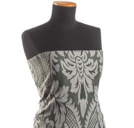 Replika historické tkaniny Rokoko tm. zelená/rex 