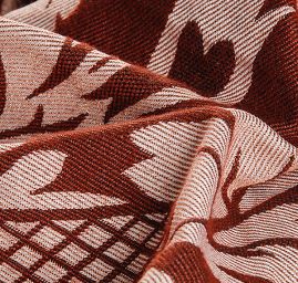 Replika historické tkaniny Rokoko hnědovínová/rex