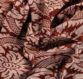 Replika historické tkaniny Rokoko hnědovínová/rex