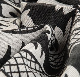 Replika historické tkaniny Rokoko bílá/černá