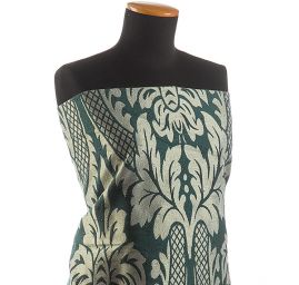 Replika historické tkaniny Rokoko pistáciovo-stříbrná