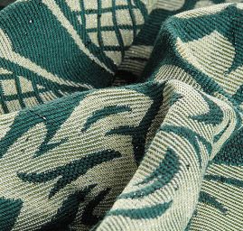 Replika historické tkaniny Rokoko pistáciovo-stříbrná