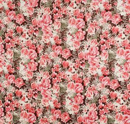 Samet pružný romantický vzor růží