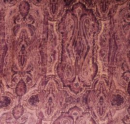 Pružný samet ornamentální vzor vínová růžová