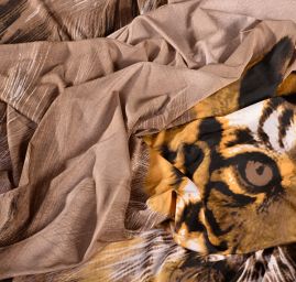 Látka úplet kupón motiv tygra