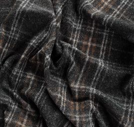 Vařená vlna kostky hnědo-šedá