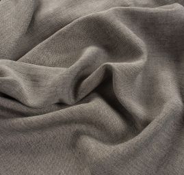 Lněná kostýmová látka vzor rybí kost černobéžová