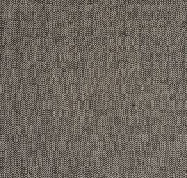 Lněná kostýmová látka vzor rybí kost černobéžová