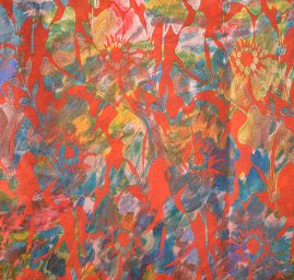 Žakárová látka vzor květy oboustranná