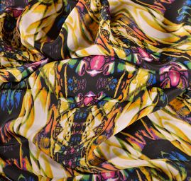 Jemný satén vzor obratlů fantazie barev