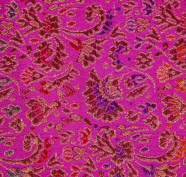 Brokát orientální jemný květinový vzor fuchsiový