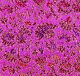 Brokát orientální jemný květinový vzor fuchsiový