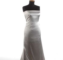 Satén polotaft pružný bílý