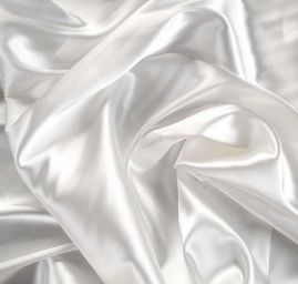 Satén polotaft pružný bílý