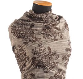 Kostýmová látka Esterhazy flock paisley hnědá