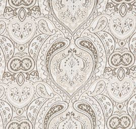 Žakárová látka kašmírový paisley vzor khaki zelená